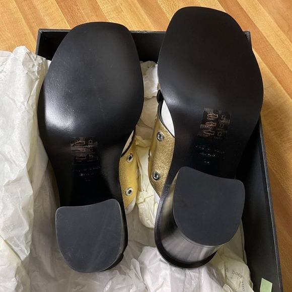 Rag‎ & Bone Paige Crisscross Gold Slide Sandals Size 39/9 - Picture 4 of 5